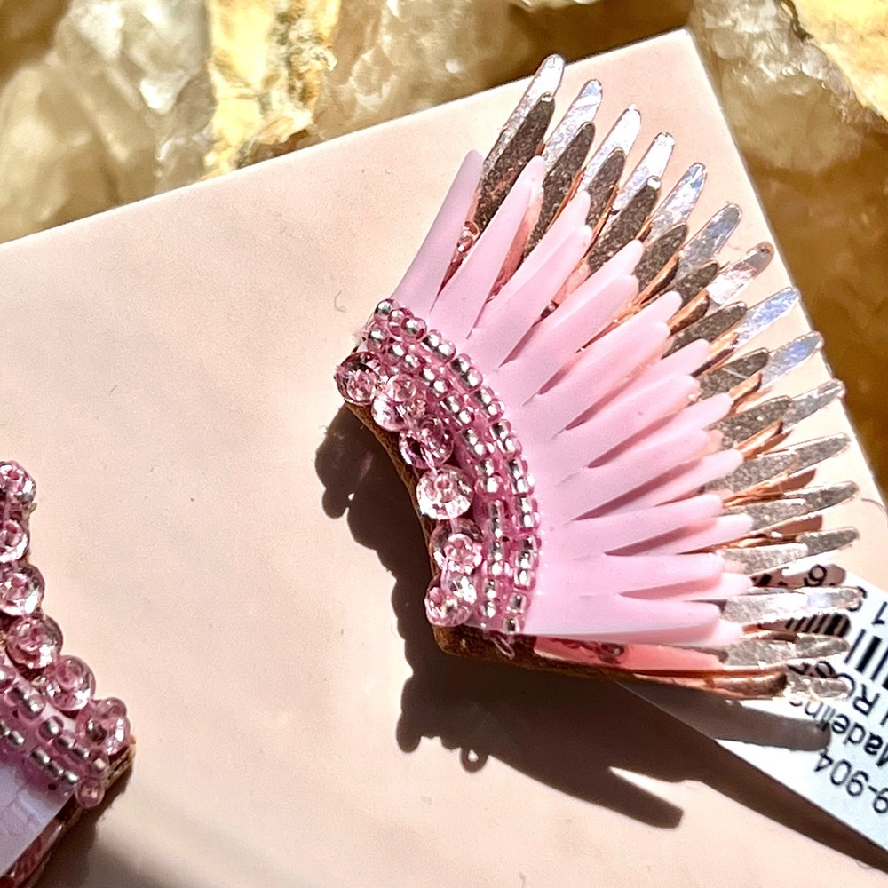 🌺🎉HP🎉🌺 NWT Mignonne Gavigan Mini Madeline Earrings Rose Gold Pink - Picture 3 of 16